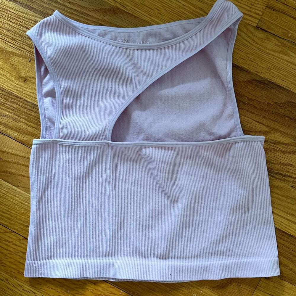 Urban outfitters lilac stretchy going out cut out top size s/m
